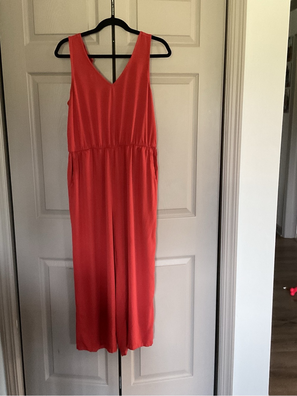 Old Navy Coral Sleeveless V-Neck Wide-Leg Jumpsuit